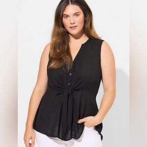 Torrid Peplum Georgette Button Front Blouse